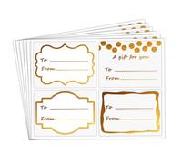 Name Tag Gold Foil Holiday Present Stickers to and from Labels for Wedding Birthday Present,3x2 inches,80 Pcs Per Pack
