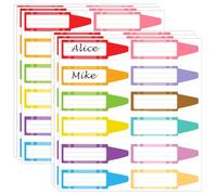 Name Tags for Classroom Desks Back to School Pencils Name Plates Label Crayon Bulletin Board Locker Decor for Teacher First Day of School Party Decorations 240pcs (Crayon)