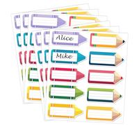 Name Tags for Classroom Desks Back to School Pencils Name Plates Label Crayon Bulletin Board Locker Decor for Teacher First Day of School Party Decorations 240pcs (Pencile)