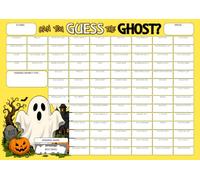 Name the Ghost Fundraising Halloween Scratch Card. A4 Size - 100 Squares - Double Sided 330gsm Card