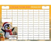 Name the Penguin Fundraising Scratch Card. A4 Size - 100 Squares - Double Sided 330gsm Card