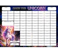 Name the Unicorn Fundraising Scratch Card. A4 Size - 100 Squares - Double Sided 330gsm Card