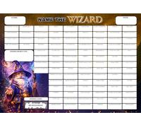 Name the Wizard Fundraising Scratch Card. A4 Size - 50 Squares - Double Sided 330gsm Card