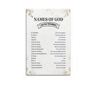 Names Of God ChristianCanvas Poster Wall Art Poster for Room Living Room Study Aesthetics And DecorationUnframe-style 12x18inch(30x45cm)