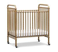 NAMESAKE Abigail 3-in-1 Convertible Mini Metal Crib in Vintage Gold, Greenguard Gold Certified