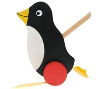 Namesakes Baby Toddler Push Along Wooden Toys for 1 2 & 3 Year Olds : Cute Penguin with Flappy Feet for Boys or Girls