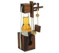 Namesakes® Beer Bottle Jail puzzle - Wooden IQ brain teaser for adults - Novelty packaging with unique lock challenge - Fun gift for men or women - logic game handcrafted for 330ml bottle