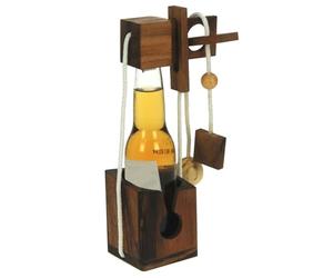 Namesakes® Beer Bottle Puzzle Lock - Bottle Jail - Wooden Brain Teaser Puzzles for Adults - Challenging Escape Room Game - Novelty IQ Logic Toy - Gift for Men & Women