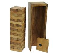 Namesakes® Topple tower - table top dinner party game for adults and kids - Wooden block stacking challenge - Fun family entertainment - Gift ideas for Christmas.