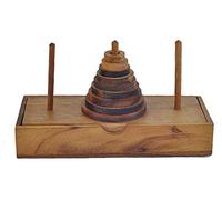 Namesakes® Tower of Hanoi - Brain teaser puzzle for Adults & Kids - Strategic thinking table game - Pagoda 9 Ring wooden travel set - Novelty gift idea!