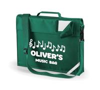 Nametape Express Music/Piano Book bag version 2 Printed with Name | Shoulder Strap | Music, Book Bag Perfect for school (Bottle Green)