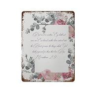 NAMEY 1 Corinthians But As It is Written,Eye Hath Not Seen,Nor Ear Heard,Bible Verse Surrounded by A Floral Setting Retro Metal Tin Sign Vintage Aluminum Sign for Home Coffee Decor 12 x 16 Inch