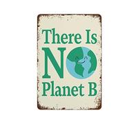 NAMEY Climate Change,There is No Planet B,Planet Earth,Classroom Decor,Teacher Prints,Kids Poster,Printable Wall Art,Toddler,Children,Funny Vintage Metal Tin Sign for Home Coffee 12 x 8 Inch