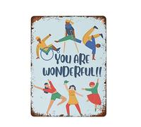 NAMEY Disability Inclusion Poster Amputee Wheelchair Crutches Dancing Art School Print Disability Awareness Inclusivity Playroom Decor Vintage Tin Sign, Tin Sign, Room Home Decor Signs 12 x 16 Inch