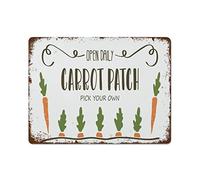 NAMEY Funny Vintage Tin Metal Sign Carrot Patch Easter Carrot Pick Your Own Sign Open Daily Carrot for Decoration 12x16 Inch Suitable for Home Kitchen Bar Cafe Garage Decor