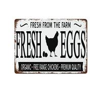 NAMEY Funny Vintage Tin Metal Sign Fresh Eggs Sign Fresh from The Farm Chickens Sign Farmhouse Sign Farmhouse Decor 12x16 Inch Suitable for Home Kitchen Bar Cafe Garage Decor