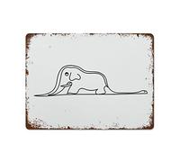 NAMEY Funny Vintage Tin Metal Sign Nursery Wall Decor Boy Nursery Wall Art Elephant Inside The Snake Elephant Kids Print 12x16Inch Garage Man Cave Retro Posters Bar Pub Wall Decor
