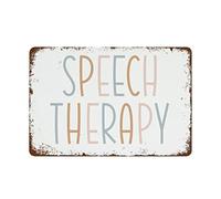 NAMEY Funny Vintage Tin Metal Sign Personalized Speech Therapy Sign Speech Pathology Decor Office Wall Art 140x200 mm Suitable for Home and Kitchen Bar Cafe Garage Wall Decor