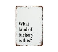 NAMEY Funny Vintage Tin Metal Sign What Kind of er is This Print Funny Poster Modern Wall Art Funny Saying Home Decor 12x8 Inch Suitable for Home Kitchen Bar Cafe Garage Decor