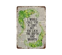 NAMEY I Would Call You A ,But You Lack The Depth and Warmth Dictionary Print Funny Sarcastic Retro Metal Tin Sign Vintage Aluminum Sign for Home Coffee Wall Decor 12 x 8 Inch