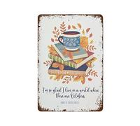 NAMEY I'm So Glad I Live in A World Where There are Octobers, Anne of Green Gables, Wall Art, Wall Art, Autumn Decor, Fall Print Funny Vintage Metal Tin Sign for Home Coffee 12 x 8 Inch