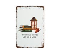 NAMEY I'm So Glad I Live in A World Where There are Octobers Home Decor Vintage Tin Sign Metal Sign Retro Wall Decor for Home Cafes Office Store Pubs Club Sign Gift 140 X 200mm Plaque Tin Sign