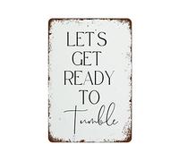 NAMEY Laundry Room Print,Lets Get Ready to Tumble Print,Utility Room Prints,Home Decor,Wall Art Vintage Tin Sign Metal Sign Retro Wall Decor for Home Cafes Office Store Pubs Club 12 X 8 Inch