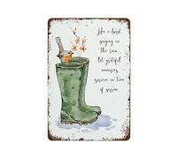 NAMEY Like A Bird Singing in The Rain Retro Tin Sign Vintage Metal Signs Vintage Wall Decor Tin Sign Funny Decorations for Home Bar Pub Cafe Farm Room Metal Poster 8x12 Inch