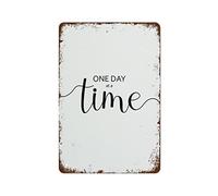 NAMEY ‘One Day at A Time Print, One Day at A Time Poster, Just Take It One Day at A Time Print, Self Love Print Retro Metal Tin Sign Vintage Aluminum Sign for Home Coffee Wall Decor 12 x 8 Inch