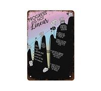 NAMEY Physical Progress is Not Linear Healing is Not Linear The Road to Success Mental Health Poster Counselor Psychologist Office Funny Vintage Metal Tin Sign for Home Coffee 12 x 8 Inch