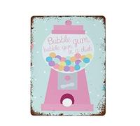 NAMEY Pin The Tail Game,Print Gum Ball Machine Birthday Party Game,Pastel Candy Land Party Sign, Retro Metal Tin Sign Vintage Aluminum Sign for Home Coffee Wall Decor 12 x 16 Inch