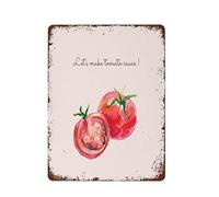 NAMEY Print -Let's Make Tomato Sauce- Print Food Art Poster only Funny Vintage Metal Tin Sign for Bedroom Living Room Kitchen Yard Garden Wall Decor Gift 12 x 16 Inch Outdoor and Indoor