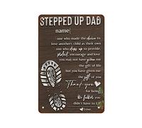 NAMEY Stepped Up Dad Definition Sign Wall Art Gift for Step Dad Thank You for Being T Retro Garden Metal Tin Signs,Vintage Coffee Room Bar Club Wall Decor Sign 140 X 200mm