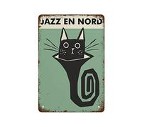 NAMEY The Black Cat En Nord Festival Print Vintage Music Poster Vintage Tin Sign Metal Sign Retro Wall Decor for Home Cafes Office Store Pubs Club Sign Gift 140 X 200mm Plaque Tin Sign