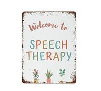 NAMEY Vintage Funny Wall Decor Sign Welcome to Speech Poster Speech Therapy Poster Speech Therapy Room Decor 16x12 Inch Decor for Room Cafe Restaurant Office Bar Club Garage