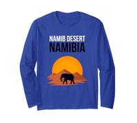Namib Namibia Elephant Desert Wildlife Retro Sunset Long Sleeve T-Shirt