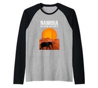 Namib Namibia Elephant Sunset Raglan Baseball Tee