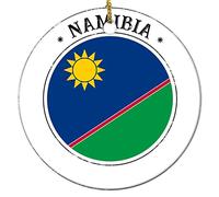 Namibia Christmas Tree Ornaments 2022 Two-Side Printed Namibia National Flag Ornament Round Ceramic Christmas Decorations Souvenir Gift for Christmas