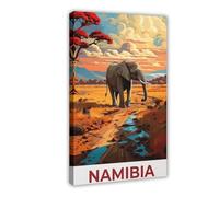 Namibia Elephant Poster Canvas Poster Wall Art Decor Print Picture Paintings for Living Room Bedroom Decoration 16x24inch(40x60cm)