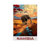 Namibia Elephant Poster Canvas Poster Wall Art Decor Print Picture Paintings for Living Room Bedroom Decoration 12x18inch(30x45cm)
