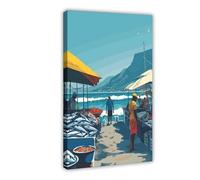 Namibia Fish Market Art Print Canvas Poster Bedroom Decor Landscape Office Room Decor Gift 24x36inch(60x90cm)