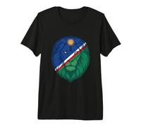 Namibia Flag Colors Lion Head Premium T-Shirt