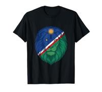Namibia Flag Colors Lion Head T-Shirt