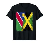 Namibia Jamaica Half Flag Namibian Jamaican Heritage T-Shirt