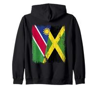 Namibia Jamaica Half Flag Namibian Jamaican Heritage Zip Hoodie
