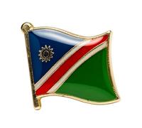 Namibia National Flag Enamel Pin Badge Gold Plated Metal Lapel Pin with Gloss Finish for Jackets Hats Bags Backpacks Travel Souvenir Collectible Accessory 1.9cm x 1.5cm