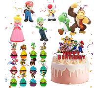 NAMIS Super Mario Cake Topper 6pcs - Mini Figures Party Supplies Birthday Decorations for Children Girl Boy