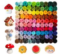 Namner 100 Colours Needle Felting Wool 300g Felting Wool Roving, Starter Felt Supplies for DIY Wool Crafts, Beginner-Friendly Wool Art Set