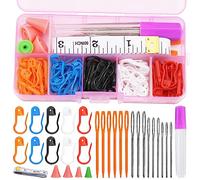 Namner 75 Pcs Stitch Markers, Crochet Markers, Knitting Stitch Markers, Knitting Pins, Crochet Accessories, with Blunt Sewing Needles, Needle Stoppers