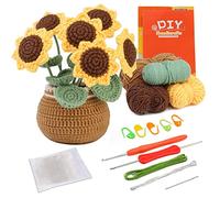 Namner Crochet Set - Sunflower, Complete Tool Kit for All Ages, Includes Yarn, Hooks, Filling, Wire, Markers, Needles, Instructions